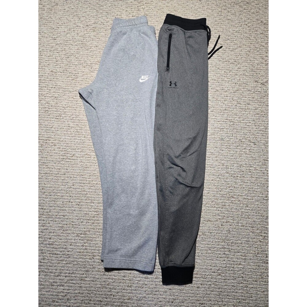 2 pairs of Sweatpants Nike Under Armour Black Gray Men's Small